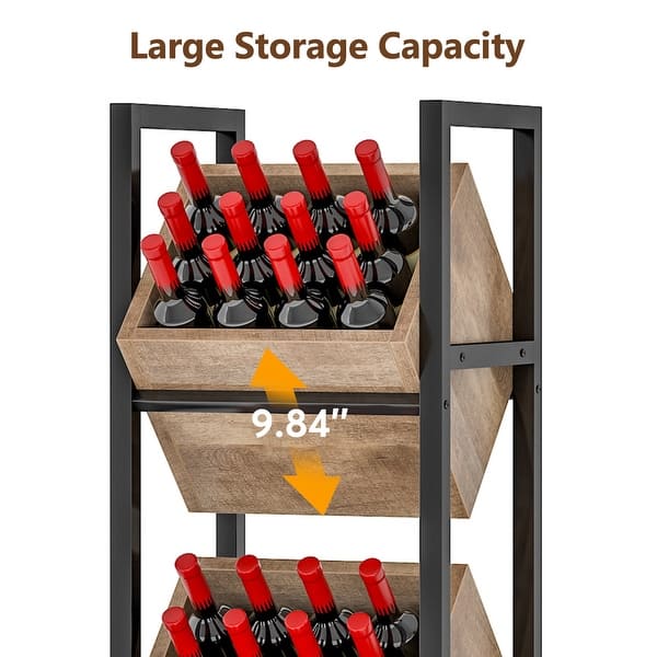 Maison & White Wood & Metal Wine Rack | 4x2 Industrial Rack | 10