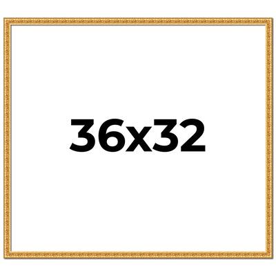 36x32 Frame Gold Real Wood Picture Frame Width 1 inches | Interior