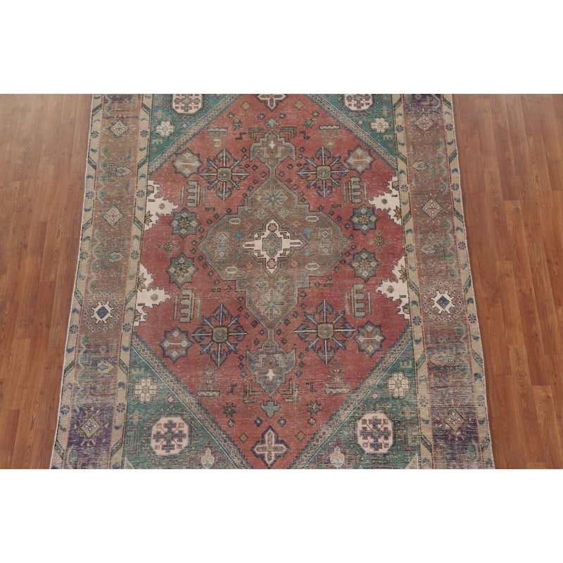 Distressed Tabriz Persian Antique Rug Home Décor Handmade Wool Carpet - 6'6" x 9'8"