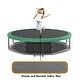 preview thumbnail 5 of 12, 14 ft. Green Round Outdoor Trampoline with Safety Enclosure Net and Ladder