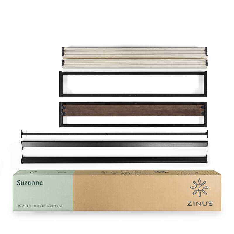 Priage by ZINUS GOOD DESIGN™ Winner 10 Inch Grey Wash Bamboo and Metal Platforma Bed