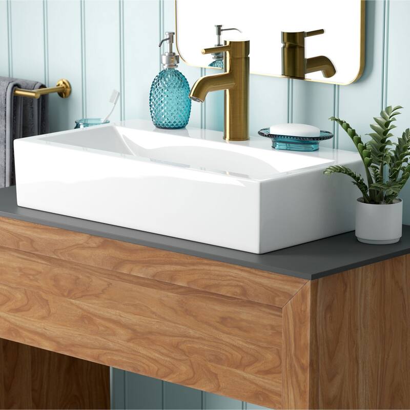 Swiss Madison SM-VS297 Rennes 24" Rectangular Ceramic Vessel Bathroom