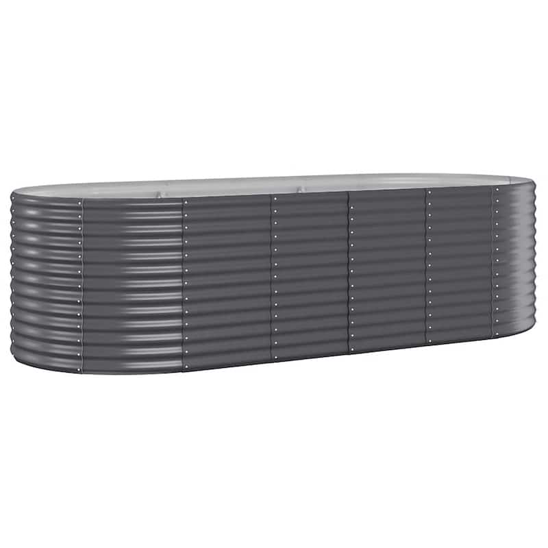 vidaXL Garden Raised Bed Anthracite Powder-coated steel - 98.0 x 39.4 x 26.8