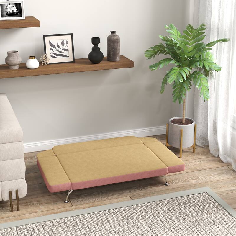 PawHut Dog Sofa Bed, Cat Couch Bed for Small, Medium & Large Dogs, Pet Sofa Bed with Adjustable Armrest, Pink