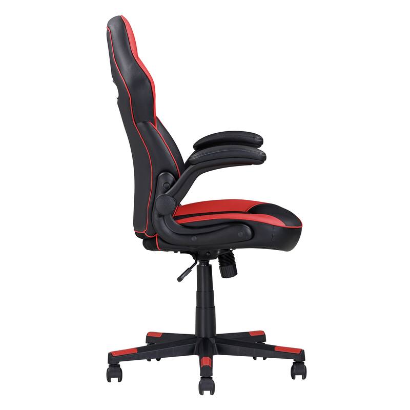 Faux Leather Gaming Chair with Adjustable Height, 360° Swivel and Tilt Function