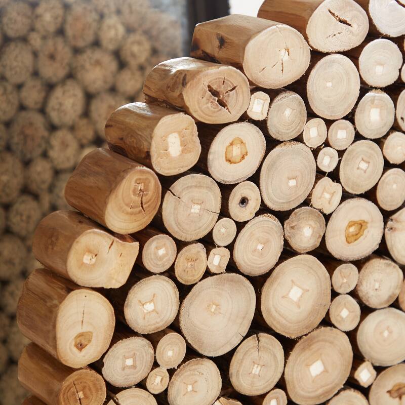 Brown Teak Wood Handmade Abstract Decorative Sculpture with Black Stand