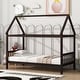 preview thumbnail 10 of 44, Twin Size Solid Wood House Frame Platform Bed, with Headboard and Footboard, with Underbed Storage Space, Minimalist Kids Bed Espresso