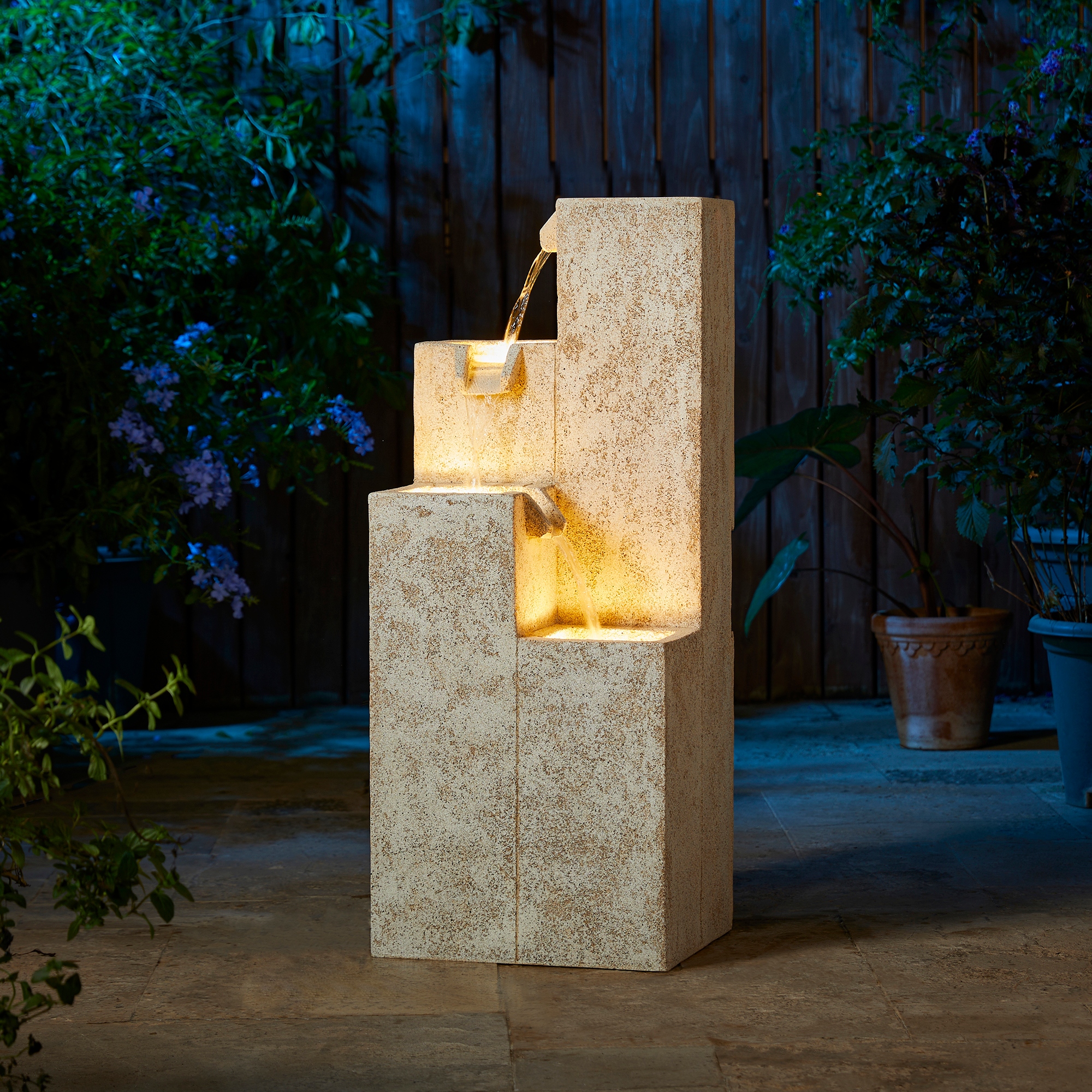 Glitzhome 31.25 in.H Mid-Century Modern Faux Terrazzo