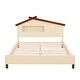 preview thumbnail 36 of 46, Pine Wood Platform Bed with House-shaped Headboard, Motion-Activated Night Lights, Sturdy Construction, Easy Assembly