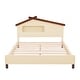 preview thumbnail 45 of 48, Wood Bed Frame w/ House-Shaped Headboard & Motion Activated Night Lights for Kids