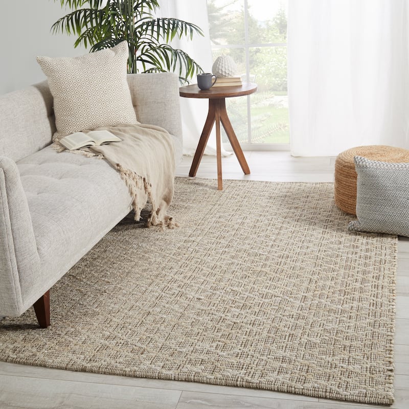 Misha Natural Trellis Area Rug