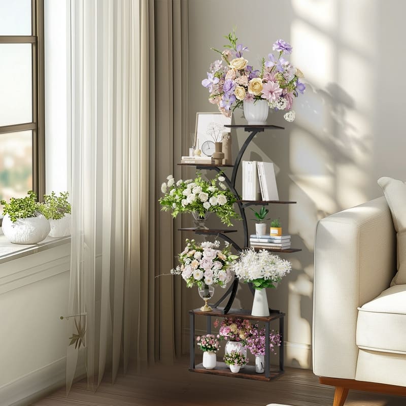 5 Tier Plant Stand Indoor Multiple Corner Flower Stand for Living Room