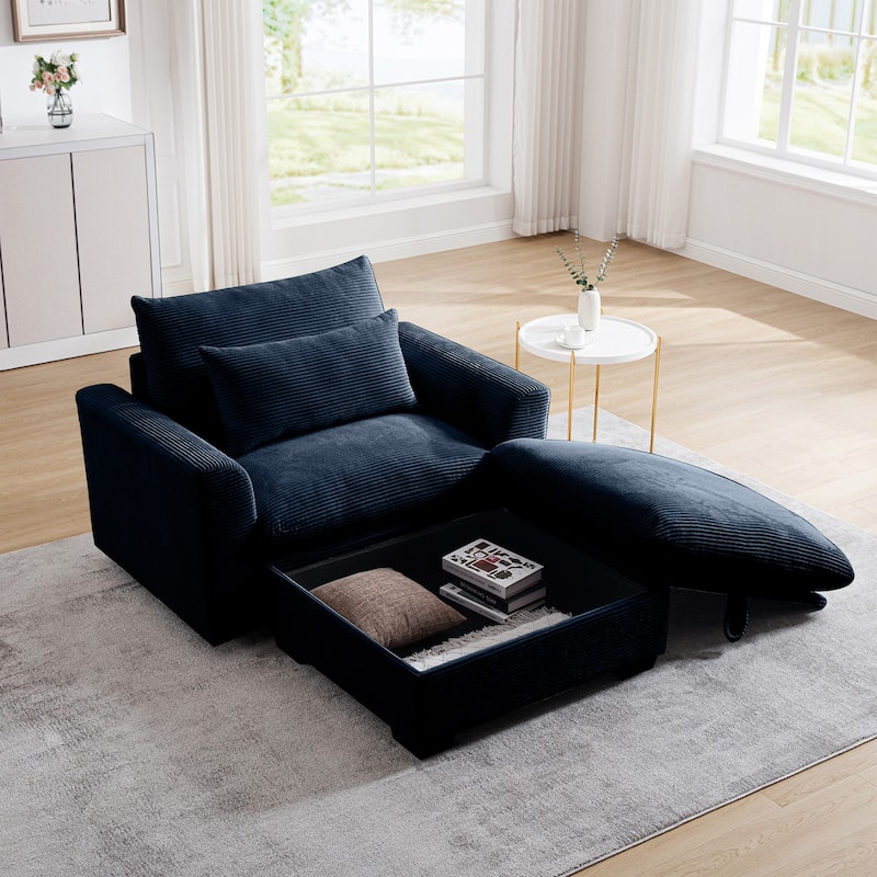 Luxurious corduroy fabric ergonomic soft sofa