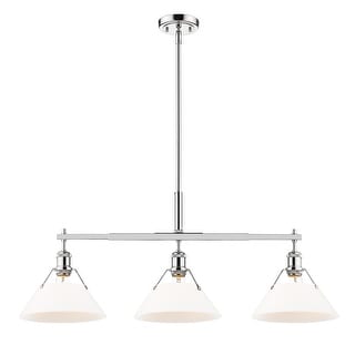Yep by Golden Lighting Orwell 3-light Island Light in Chrome and Opal Glass - Silver