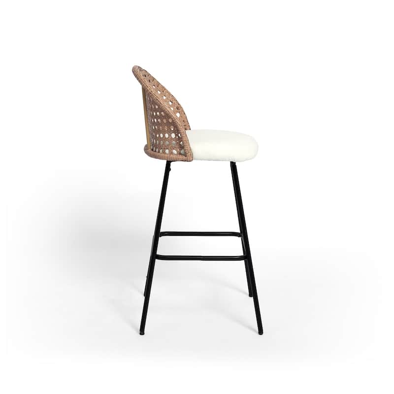29.52"H Upholstered Bar Stools/ Counter Stools with Metal Leg Set of 4 - Set of 4