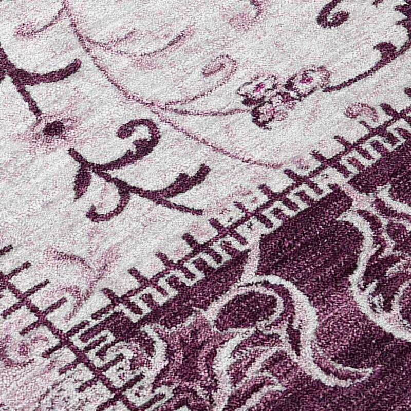 Machine Washable Indoor/ Outdoor Traditional Patchwork Chantille Rug
