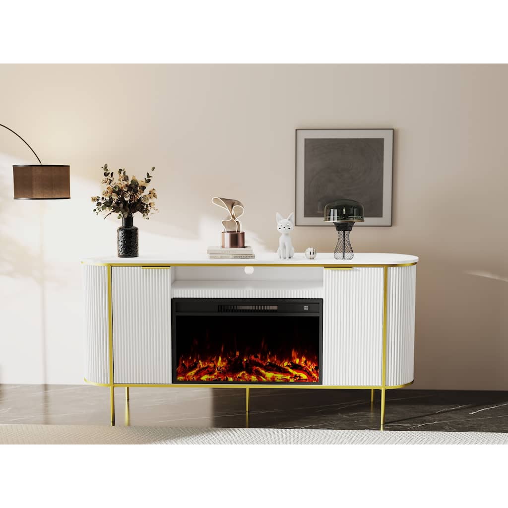 67" Entrainment CentersTV Stand with Fireplace for TVs up to 75"
