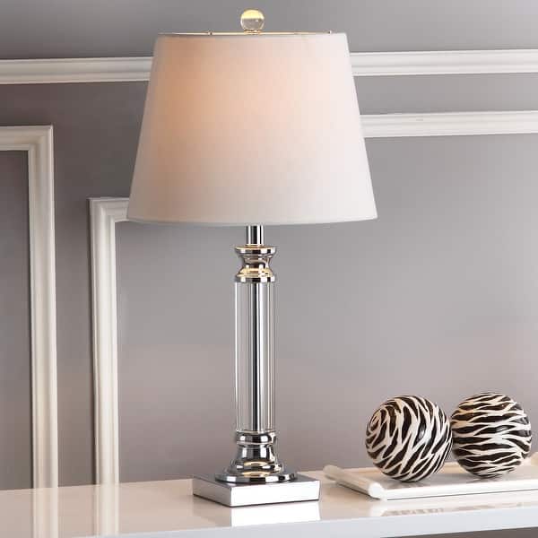 slide 2 of 8, SAFAVIEH Lighting 24-inch Zara Crystal Table Lamp (Set of 2) - 12"x12"x24"
