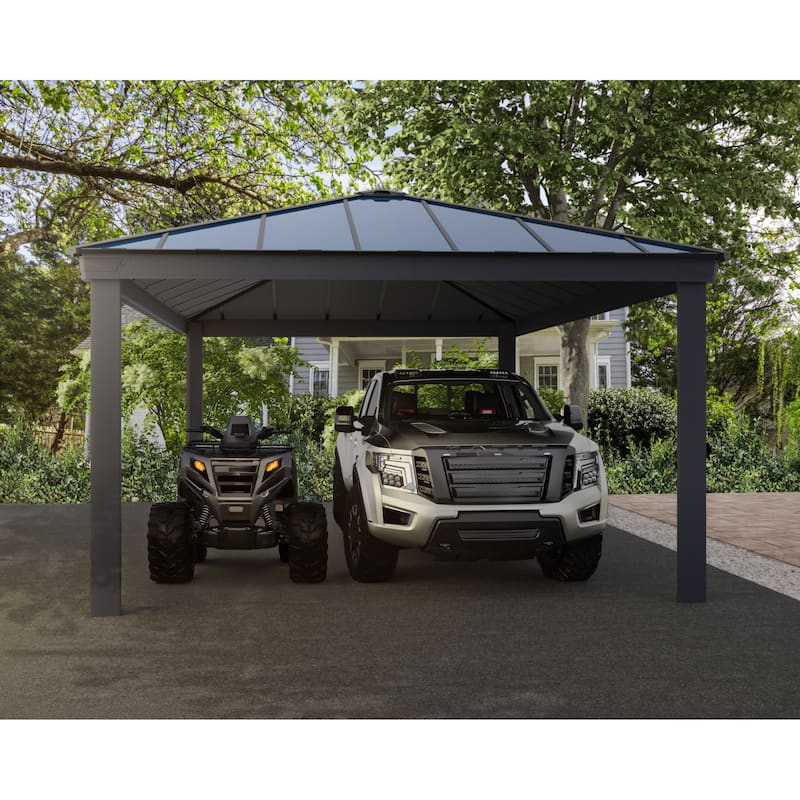 Canopia Colorado 14 ft. Gray/Gray Opaque Outdoor Carport - 14 ft. x 20 ft.