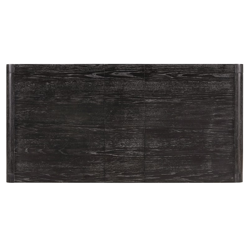 6-Piece Vintage Extendable Dining Table Set for 4-6 with 4 Upholstered Chairs & Bench, Rustic Wire-Brushed Kitchen Table