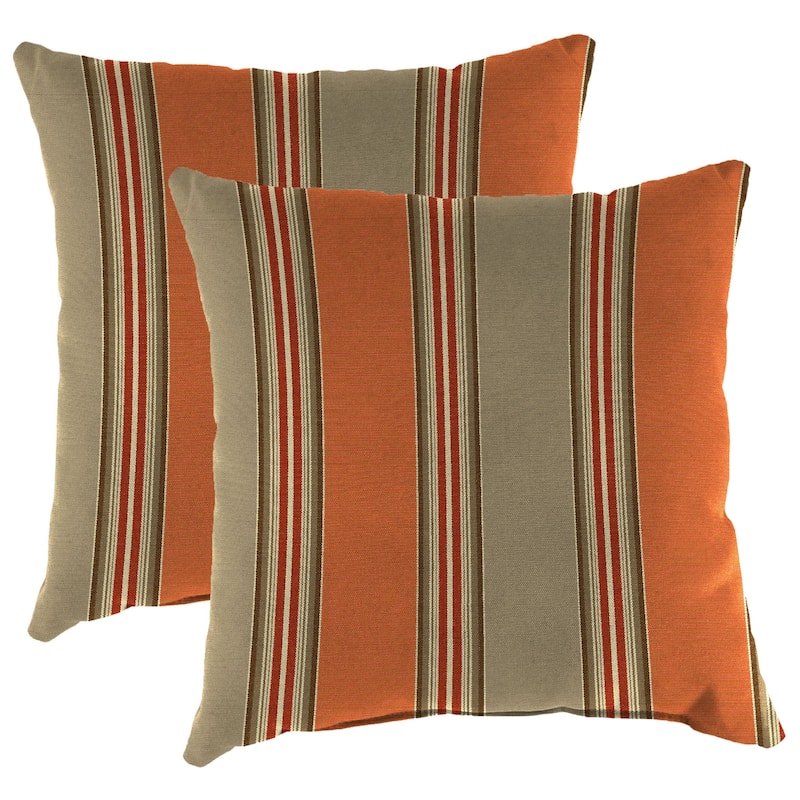 Sunbrella 18" x 18" Outdoor Throw Pillow - Set of 2 - 18'' L x 18'' W x 4'' H - Passage Poppy