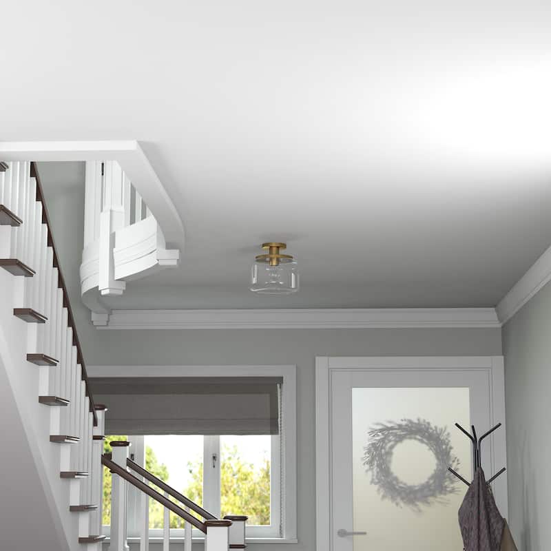 Tatum 11" Wide Semi Flush Mount with Glass Shade