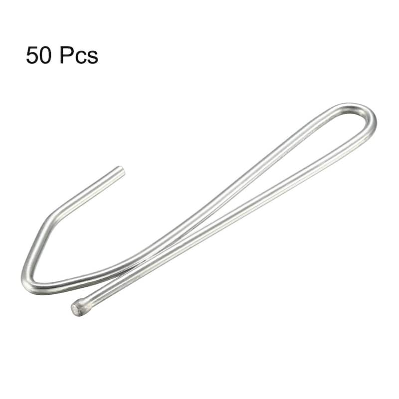 Curtain Hooks Pin-On Drapery Hook Zinc Plating Long Shanks 2.7" 50Pcs