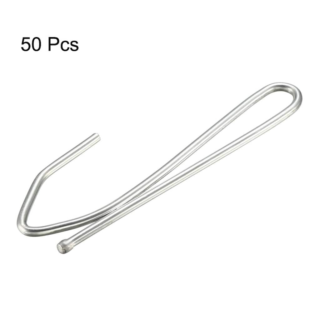 Curtain Hooks Pin-On Drapery Hook Zinc Plating Long Shanks 2.7" 50Pcs
