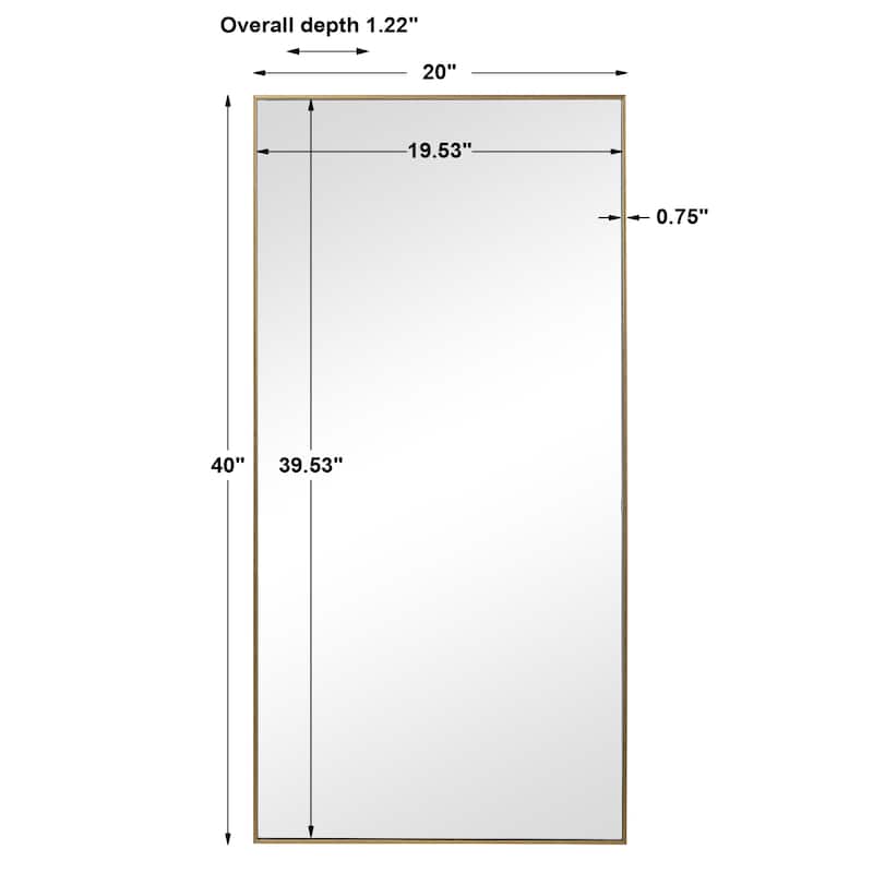 Copper Grove Gold Thin-framed Elongated Rectangle Wall Mirror