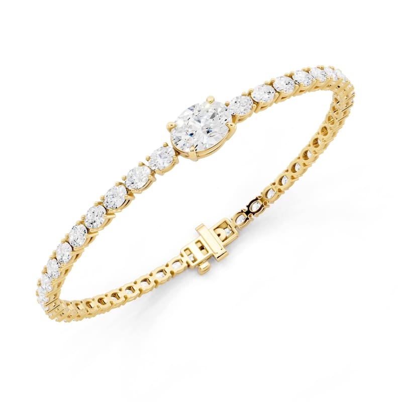 Auriya 14K Gold Oval Lab Grown Diamond Fashion Bracelet 5 1/3 ct. tw. (E-F VS)