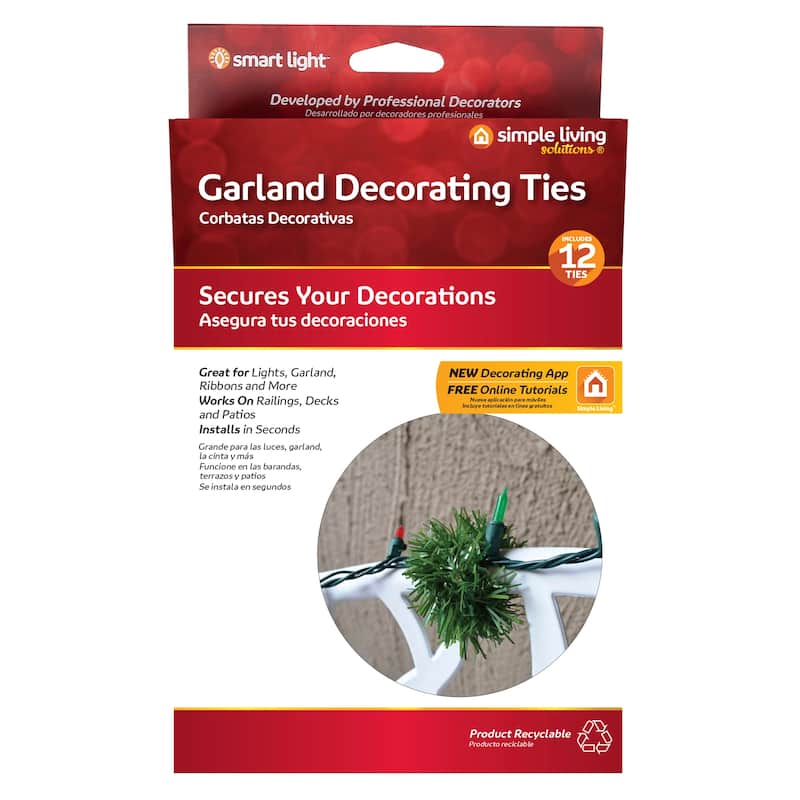 Pack of 12 Christmas Garland Decorating Ties