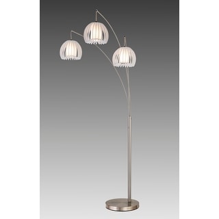 Zucca 3-Arch LED Floor Lamp with Dimmer, 83"H, Brushed Steel - 83