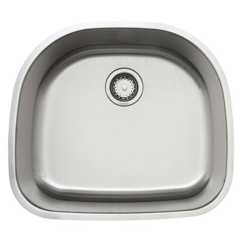 Fine Fixtures D-shaped Undermount Stainless Steel Single Bowl Sink - 21.5" x 20.24" - Inside dimensions