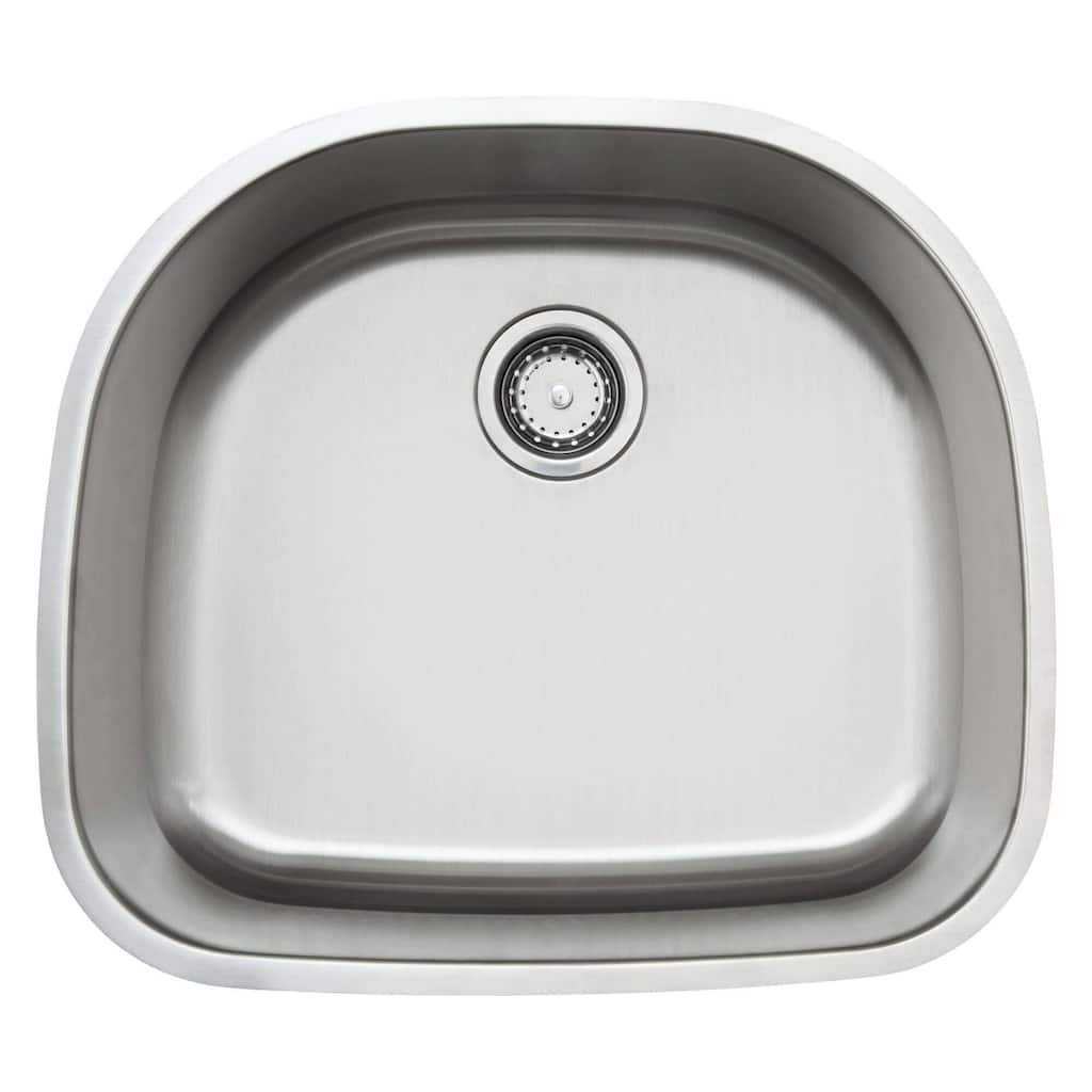 Fine Fixtures D-shaped Undermount Stainless Steel Single Bowl Sink - 21.5" x 20.24" - Inside dimensions