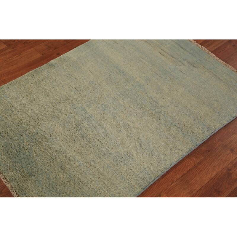 Modern Gabbeh Oriental Rug Handmade Bedroom Wool Carpet - 2'9" x 3'10"