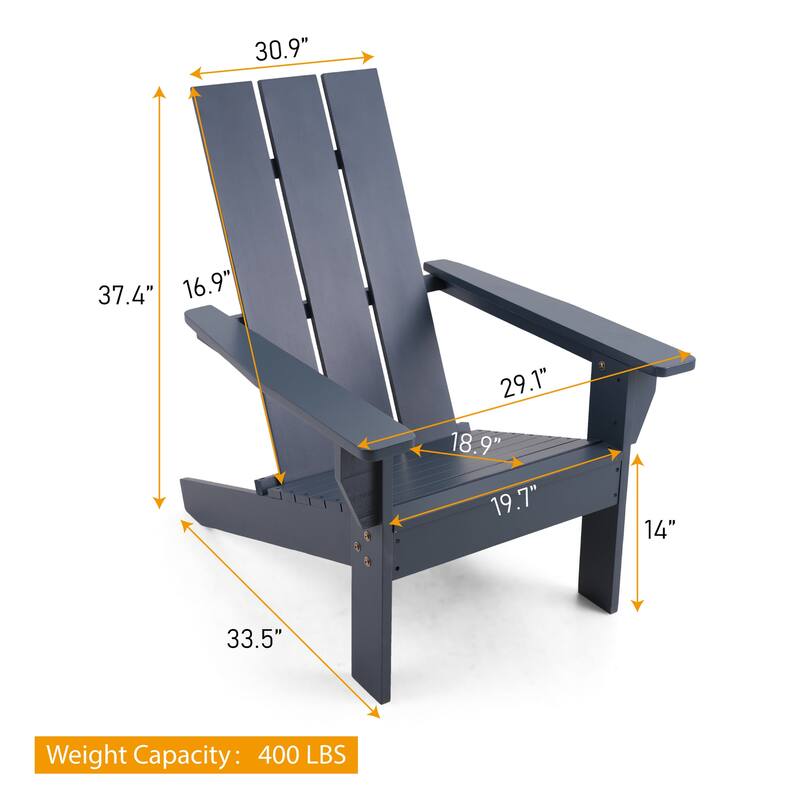 MAISON ARTS Set of 1/2/4 Grey Patio Adirondack Chair with Cup Holder