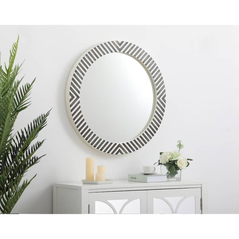 Carson Carrington Labben Round Chevron Mirror