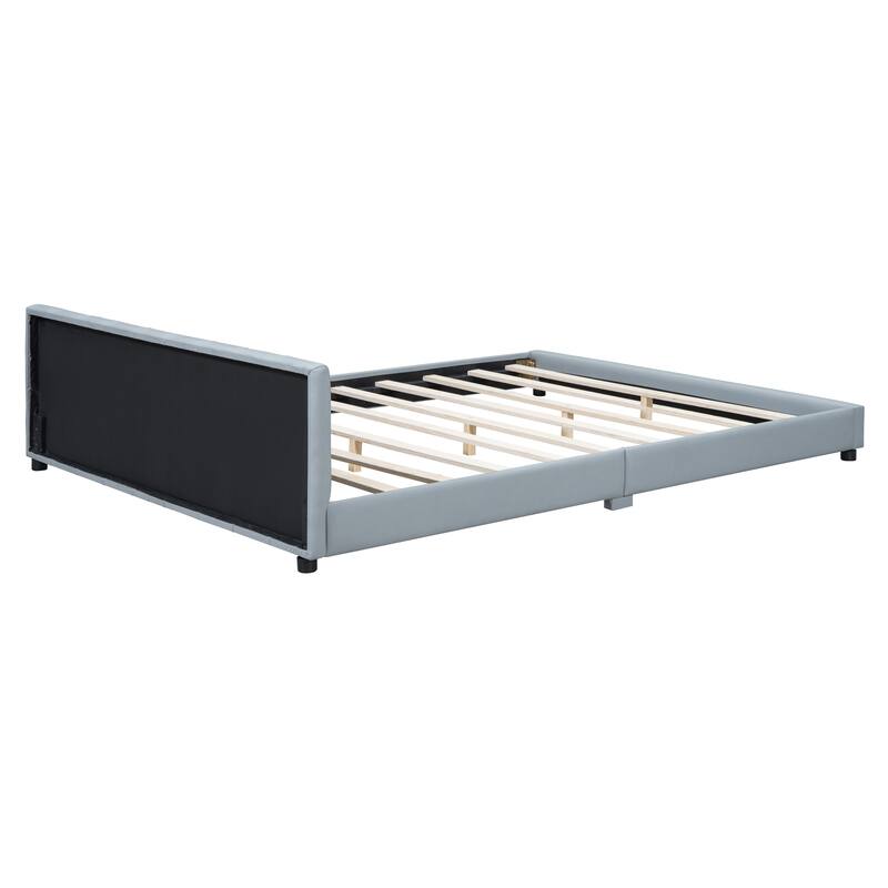 Queen Size & Twin XL Size Upholstered Platform Bed, Mother & Child Bed, PU Leather