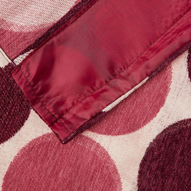 Violet Linen Chenille Circle Spots Pattern, Polyester Chenille Jacquard, 60" x 15", Straight, Rod Pocket Curtain Valance