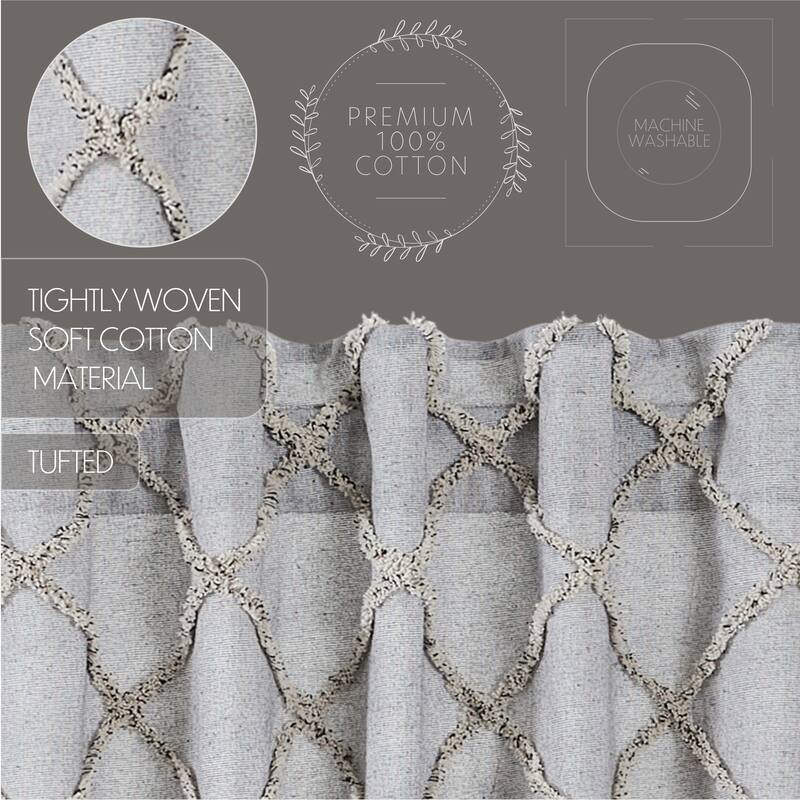 Frayed Lattice Creme & Black Valance 16x60 - M