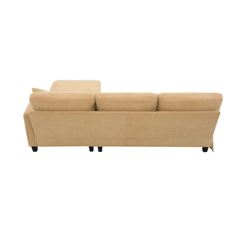 Interchangeable Chaise L-Shaped Sofa with Skirted Design for Living or Guest Rooms