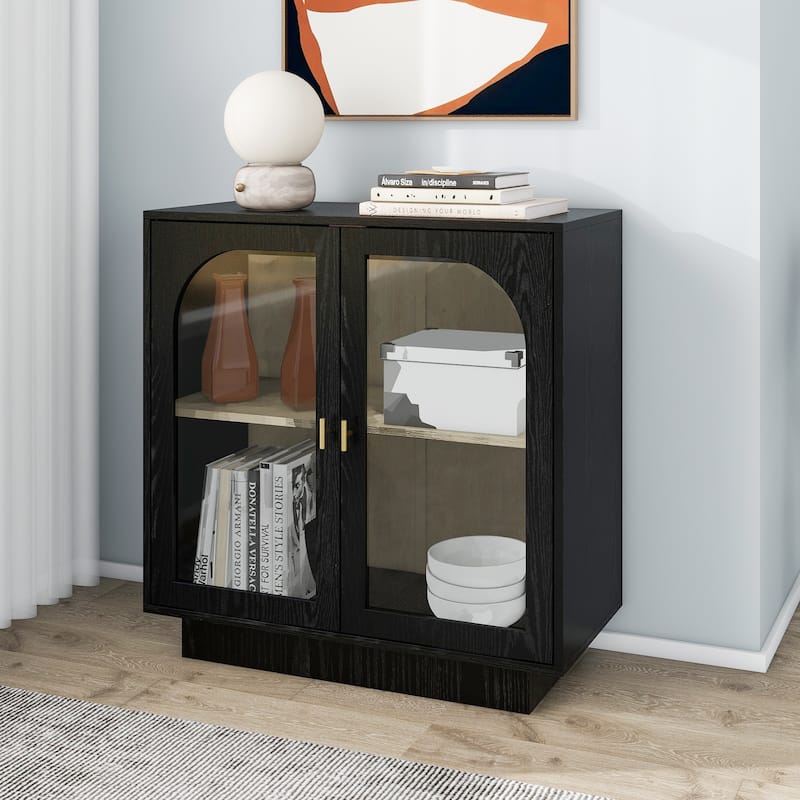 2 Storage Cabinet with Glass Door for Living Room,Dining Room,Study