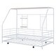 preview thumbnail 14 of 38, Metal Twin Size House Bed with Trundle and Built-in Shelf and Grid