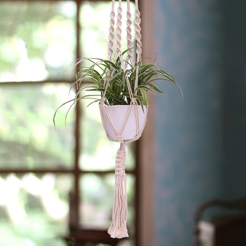 Novica Handmade Lounging Plant Hand-Woven Plant Hanger