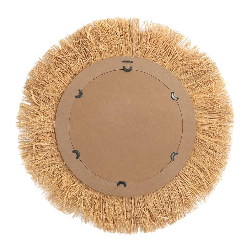 Rayna Round Grass Wide Frame Boho Wall Mirror - 31"H x 31"W x 1.5"D