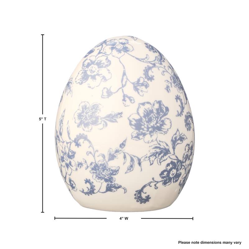 Ceramic Toile Egg 5"