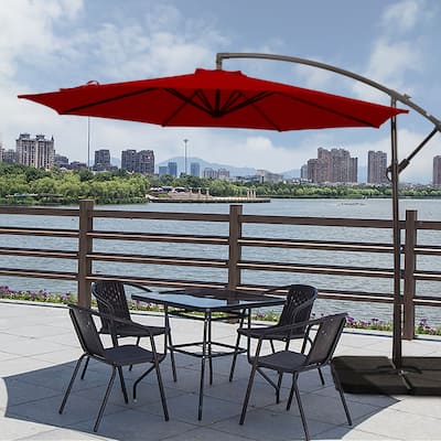 10FT Outdoor Table Market Patio Umbrella for Garden Red