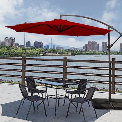 10ft Outdoor Patio Hanging Cantilever Umbrella