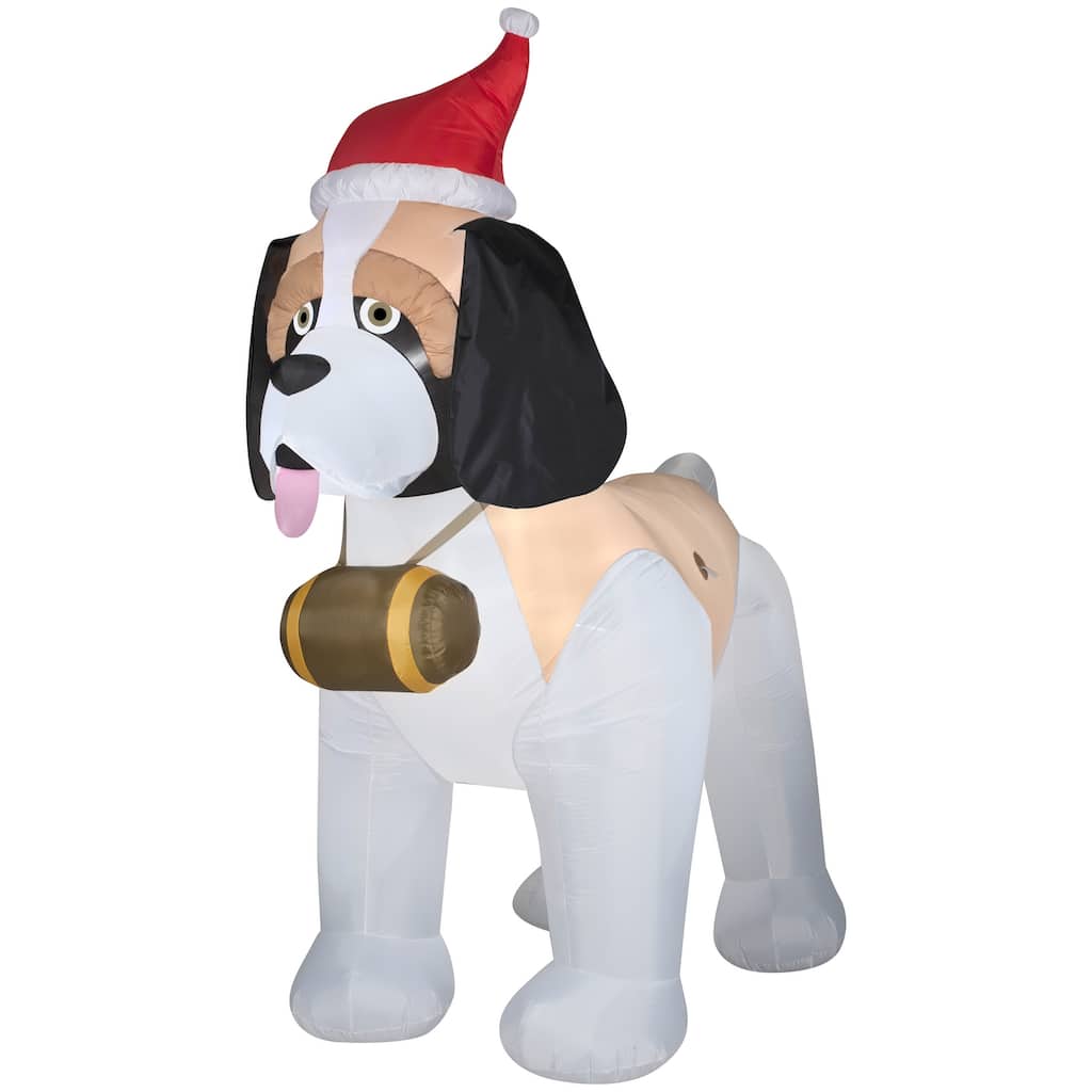 Gemmy Christmas Airblown Inflatable St. Bernard Giant, 9 ft Tall, white