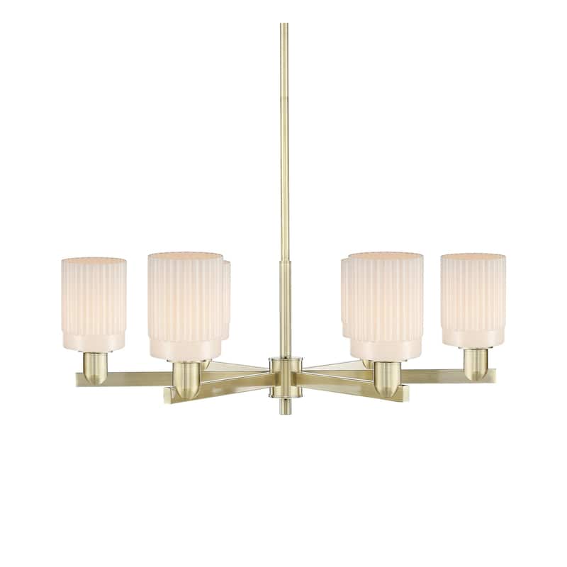 Innovations Lighting 716-6CR-11-35 Hadley Chandelier Hadley 6 Light - Antique Brass / Matte White